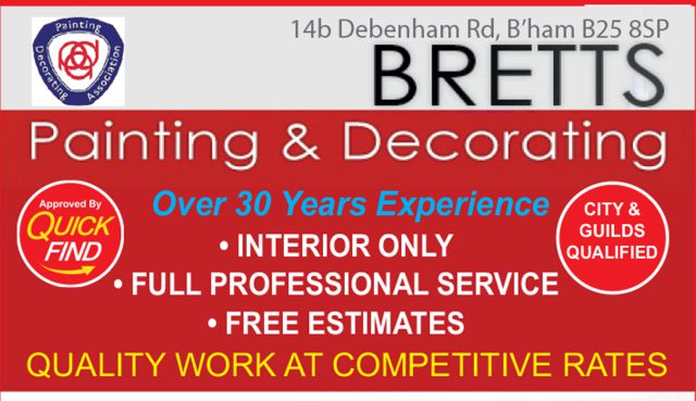 Painting and Decorating in Aldridge / Streetly / Great Barr